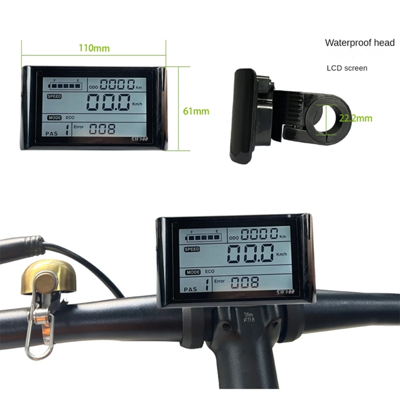 Electric Bicycle Electric Scooter Kit SW900 Display Sine Wave Controller 36/48V 22A 500W