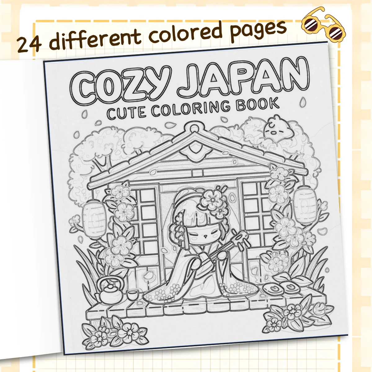 JAPAN MOMENT Coloring Book for Adults Featuring Cute Cozy Daily Activities for Educational DIY Relaxation Children Drawing Books