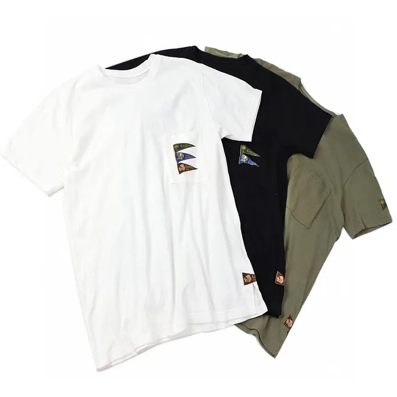 

Kapital Four Flags Embroidery Bamboo Rayon Loose Fit round Ne ort Sve irt T irt Casual Summer Faion Youthful