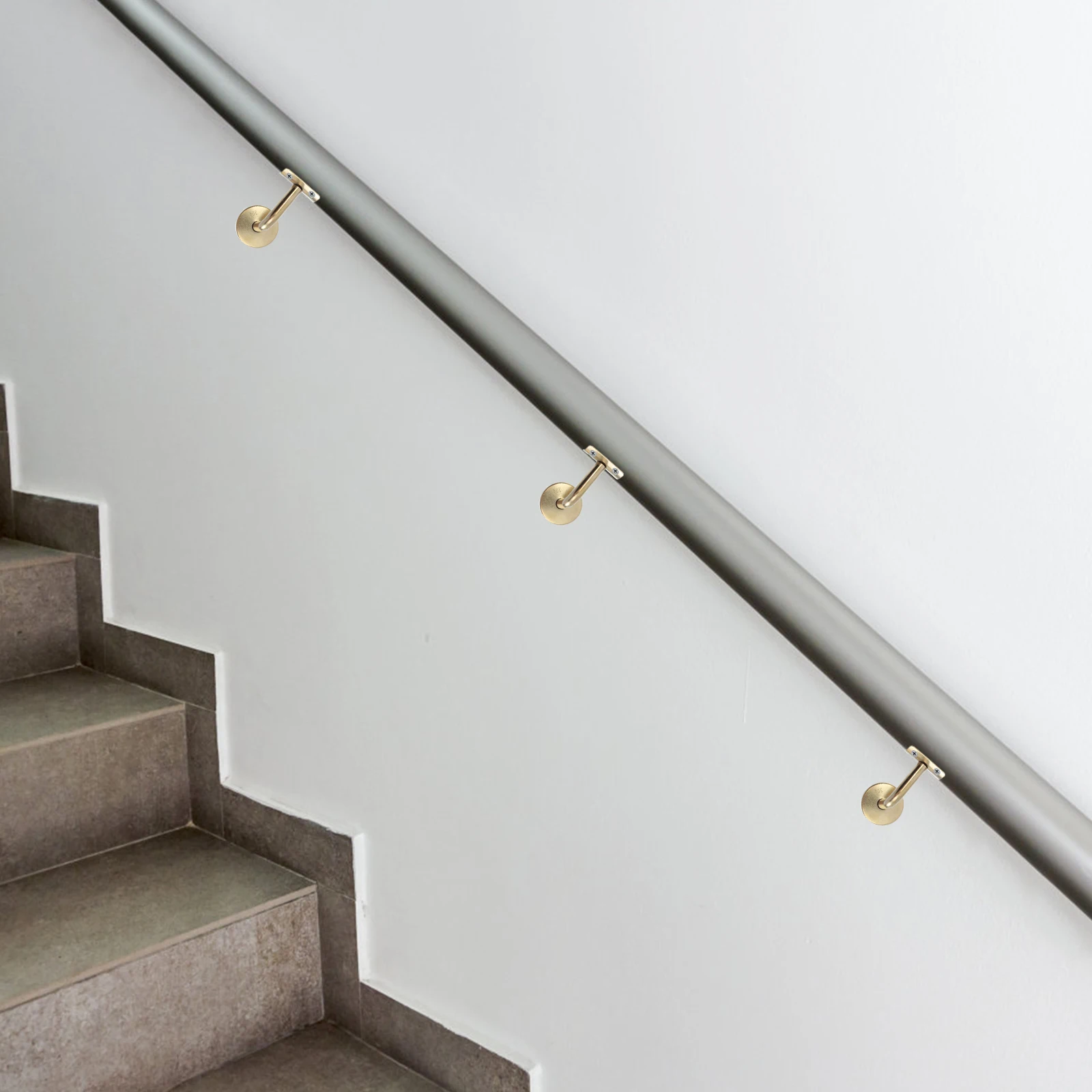 

2pcs Staircase Handrail Bracket Wall-mounted Banister Support Durable Premium Material Wood Steel Glass Surface