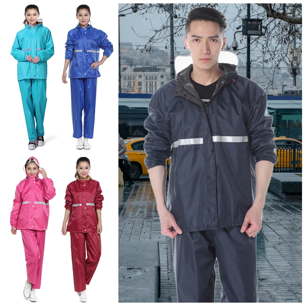 Rainstorm Prevention Raincoat Rainpants Suit Full Body Rainproof Thickening Split Raincoat Reflective Waterproof
