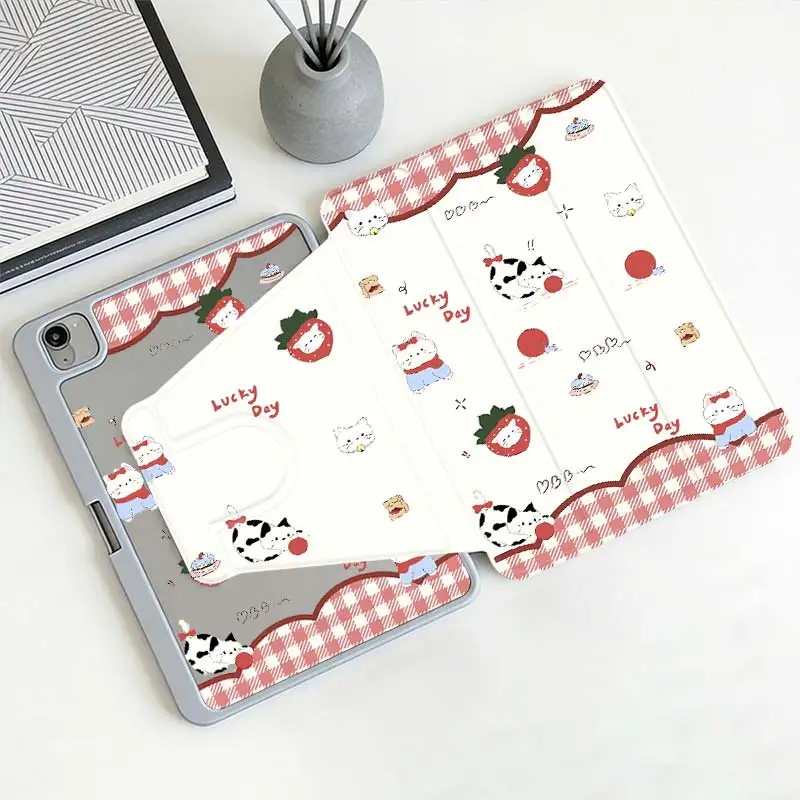 360°Rotatable Tri-Fold Stand Cover For iPad 10.2 7/8/9 4/5 10.9 10th iPad A16 2025 11 Air11/13 IPad Mini6 8.3 Pro 10.5 Pro11