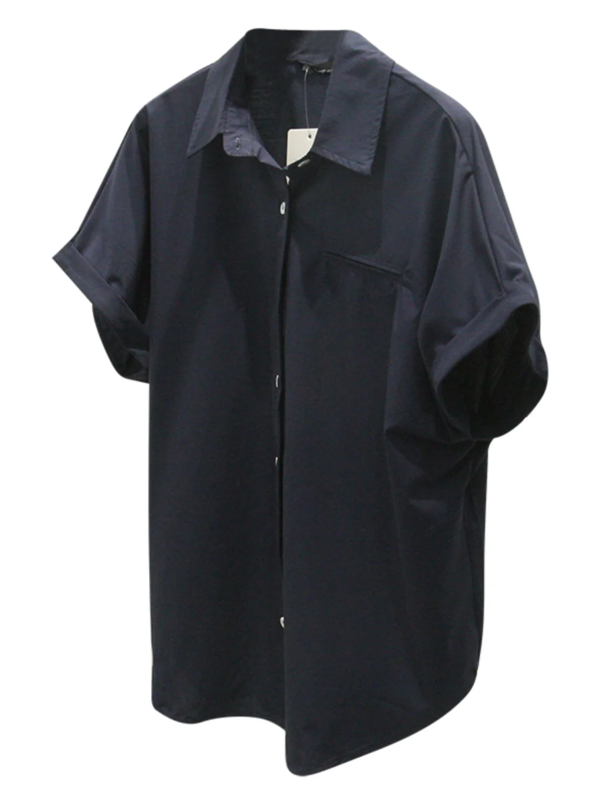 Busin Women's Summer Thin Loose ort Sve  irt Pure Color Commute Workwear Simple Match Korean Sle Button Design