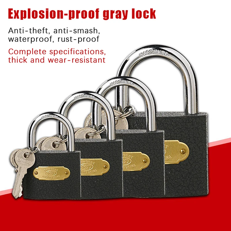 Universal Padlock Household Lock Metal Iron Lock Grey Drawer Cabinet Padlock Portable Dormitory Door Lock For Home