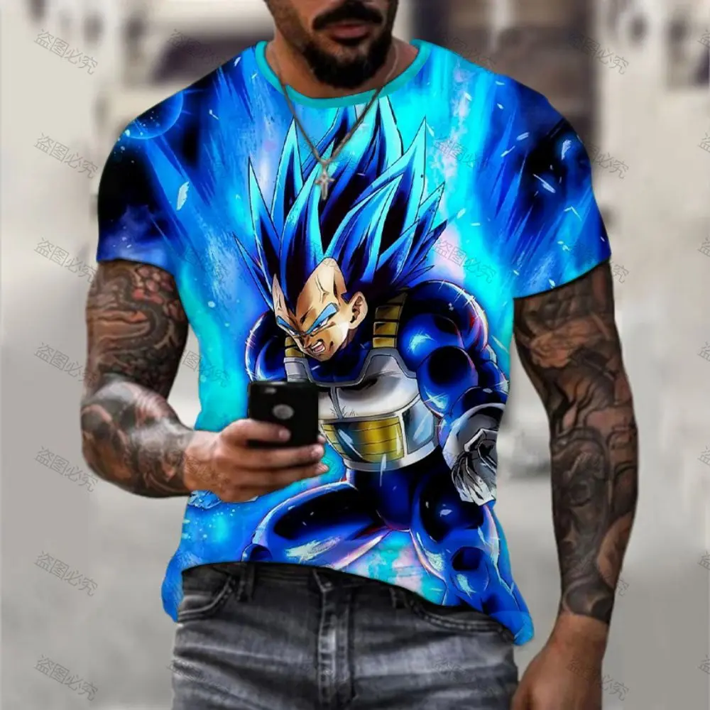 Men's T-shirt Printed Dragon Ball Z Essentials 2023 110-6XL Goku Anime High Quality T-shirts Fashion Oversized Short Sleeve New