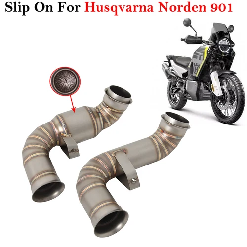 Imagen 1 del producto Slip On para Husqvarna Norden 901 sistemas de Escape de motocicleta Moto tubo de enlace medio de acero inoxidable conectar silenciador Original