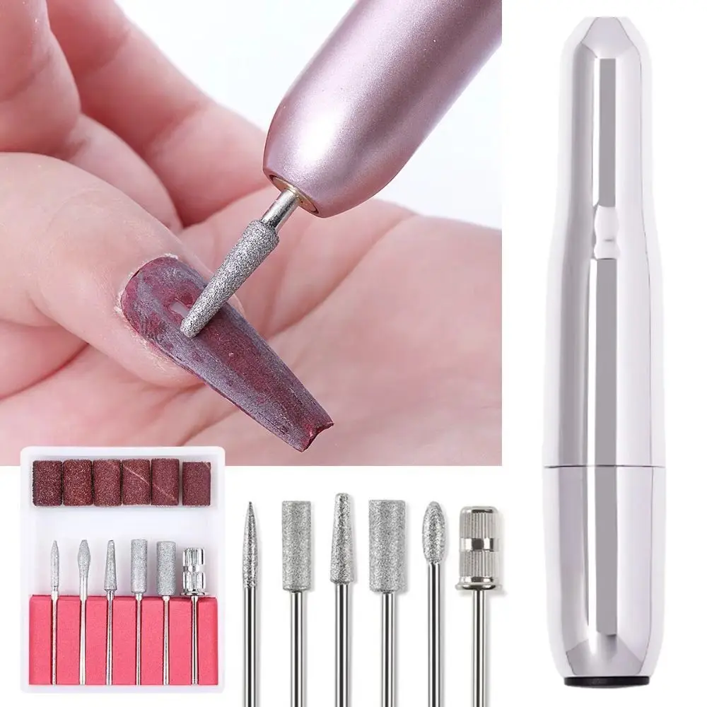 High-Speed Electric Nail Drill Machine Portable with Drill Bits Manicure Mill Equipment Low Noise Multi-function