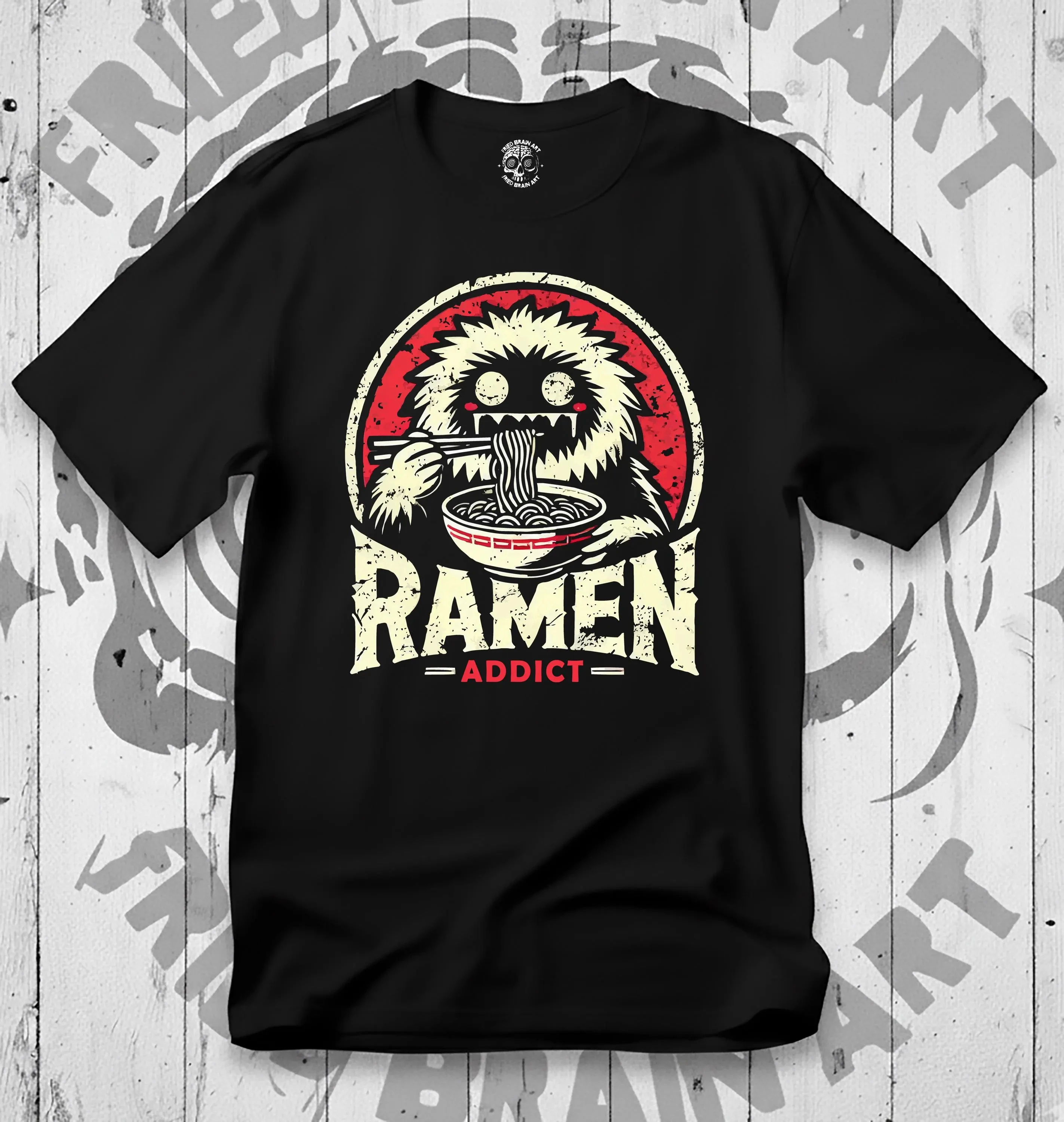 Funny Ramen Monster T-Shirt Japanese Foodie Graphic Tee Gift T-Shirts Tee Top Shirt Graphic Short Sleeve