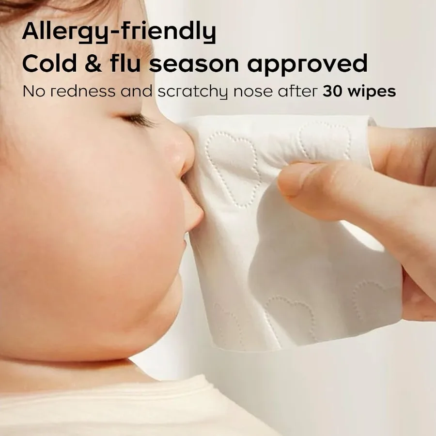 Lozione Tessuti per il viso Scatole da 8 cubi Materiali ipoallergenici a base di piante Pulisci e delicati Elementi essenziali per bambini 60 fazzoletti per scatola 5 strati per