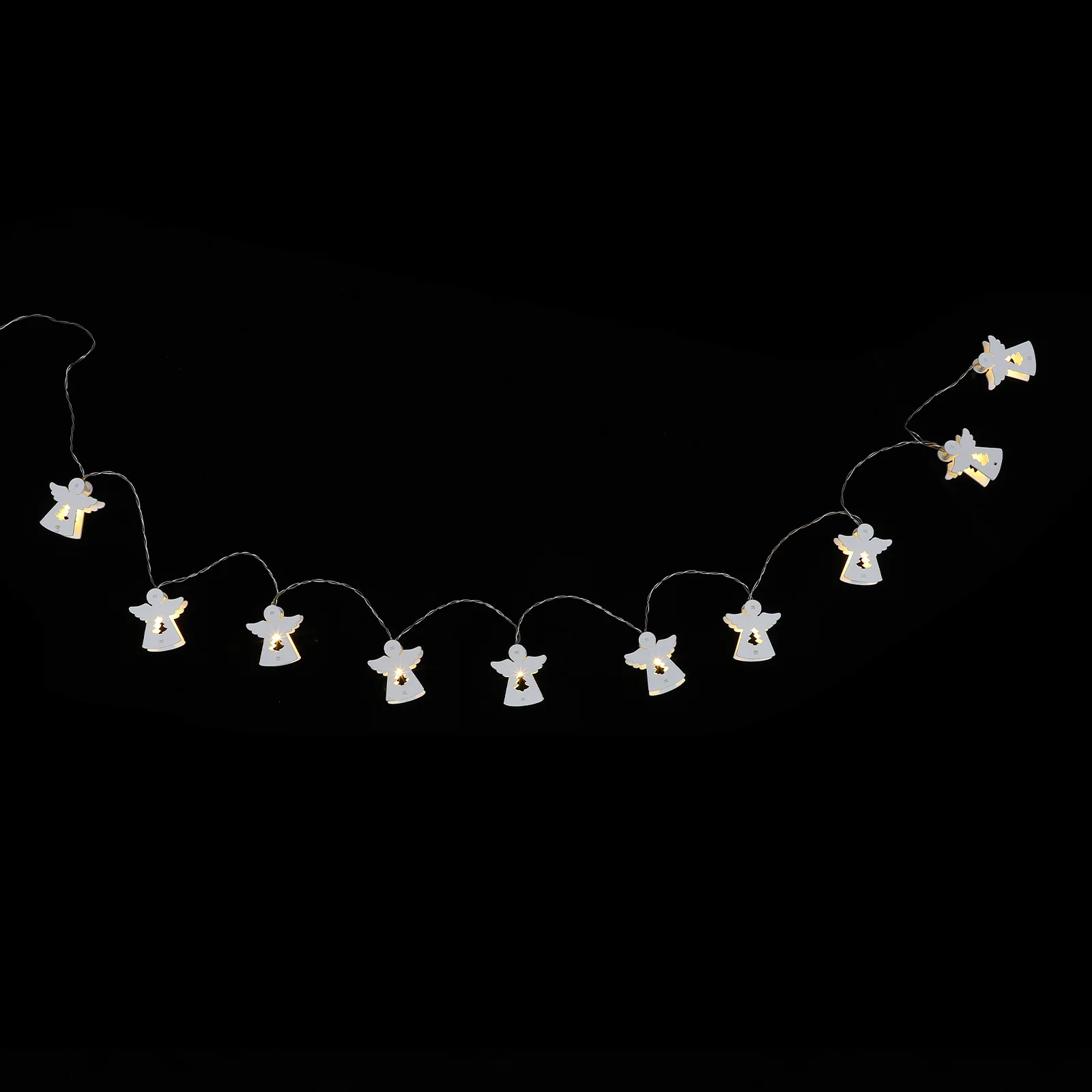 1 قطعة خشبية الملاك شكل مصباح سلسلة الإبداعية عيد الميلاد ديكور الإضاءة رائعة في الهواء الطلق داخلي حفلة مصباح حديقة سلسلة مصباح #3