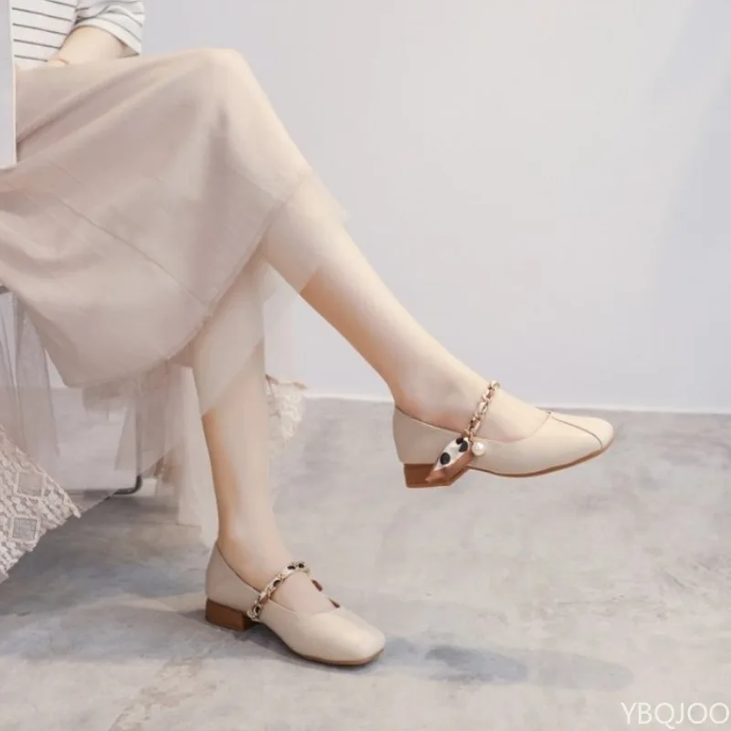 أحذية نسائية ريترو لربيع وصيف جديدة قابلة للتنفس بكعب منخفض، أحذية فردية بسيطة ومريحة ومتعددة الاستخدامات وخفيفة الوزن للنساء