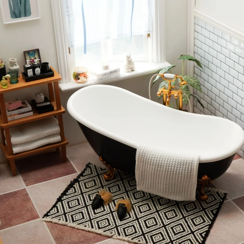 Modelo de casa de muñecas, accesorios para muebles, albornoz, Toalla de baño, juego de 3 uds., decoración de baño, accesorios de miniaturas Bjd Blyth Soldier Lol, 1/6