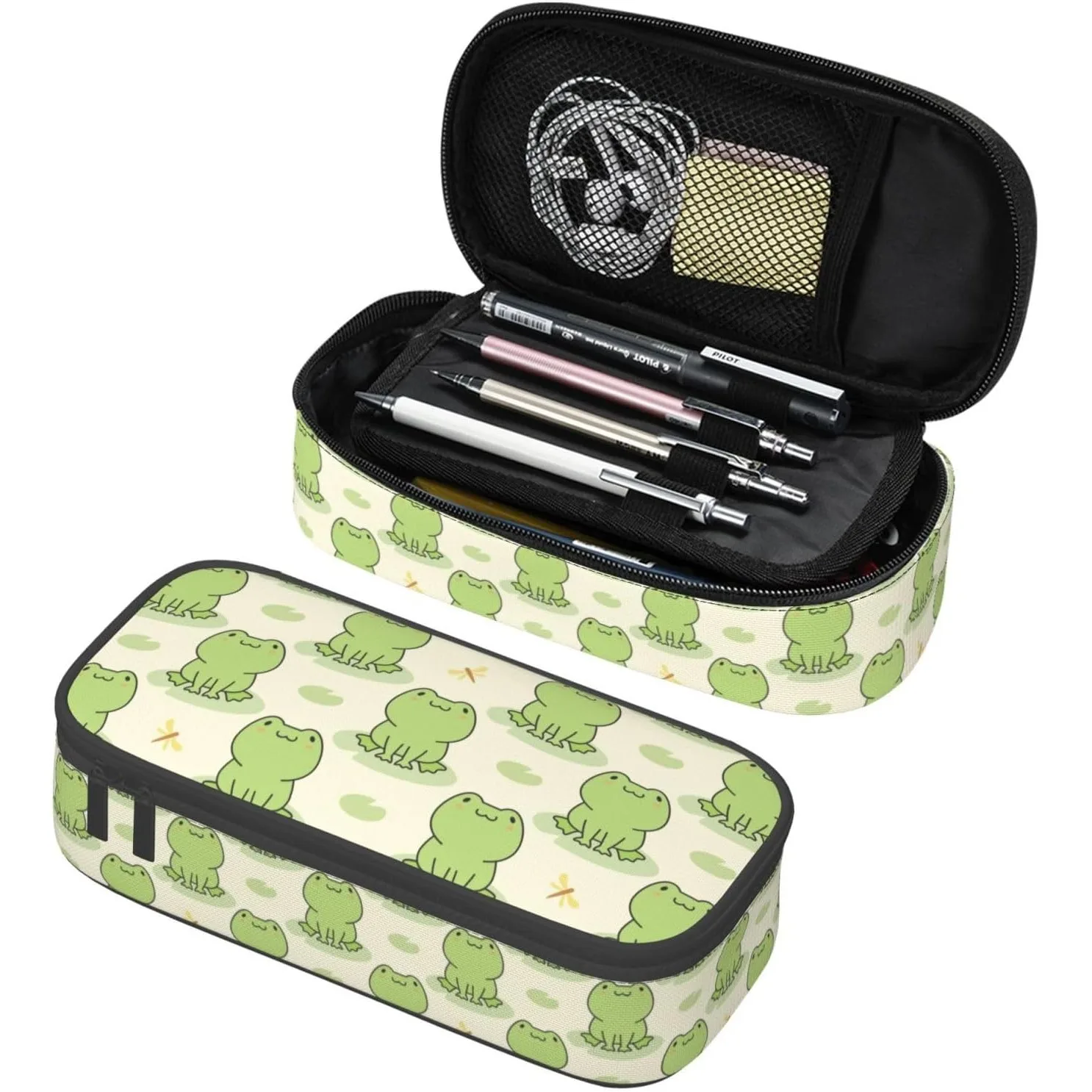 Cute Frog Animal Pencil Case Big Capacity Storage Pencil Pouch Stationery Bags Portable Pen Holder Box Organizer For Student