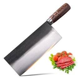 Bone Chopping Knife Forged Kitchen Knife Stainless Steel Meat Fish Vegetabl Cleaver Knife Wood Handle Butcher Chef Cooking Knife