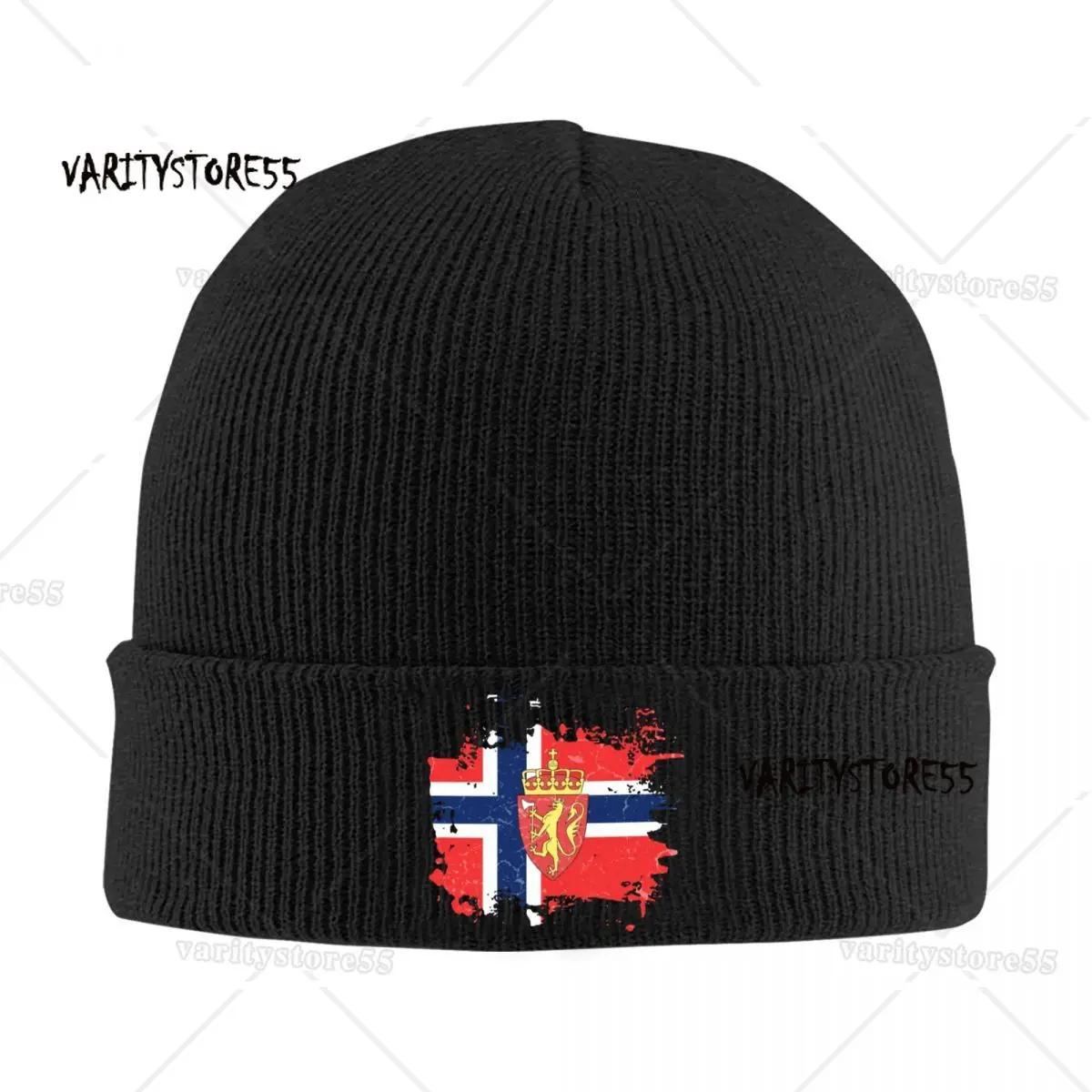 Custom Coat Of Arms Of Norway Beanie Cap Unisex Winter Warm Bonnet Homme Knitting Hat Norwegian Flag Skullies Beanies Caps