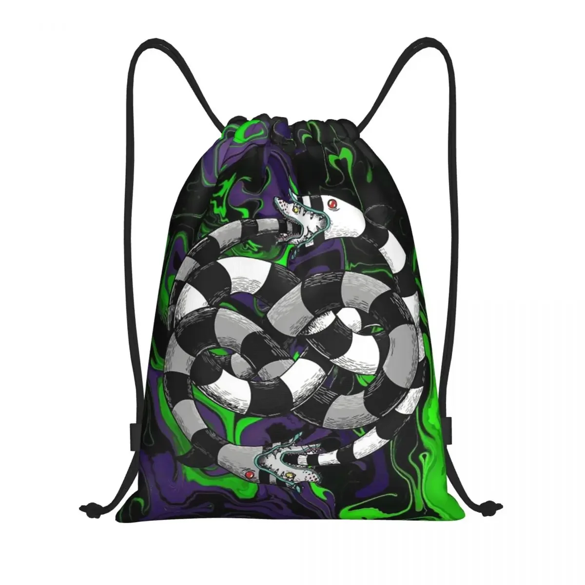 

Custom B-Beetlejuices Sandworm Horror Film Drawstring Bag Men Women Lightweight Sports Gym Storage Backpack