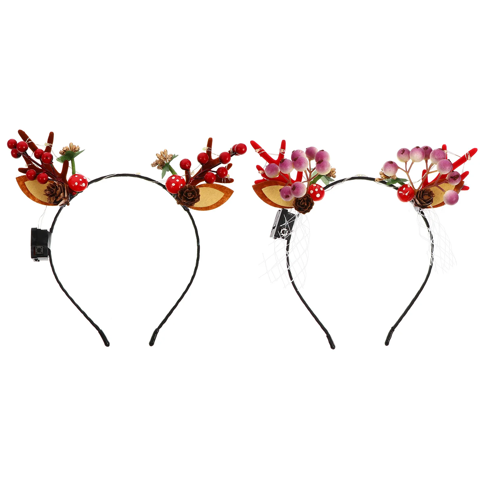

2Pcs Christmas Luminous Reindeer Hairbands Bright Glow Antler Headbands Party Supplies Festival Hair Accessories