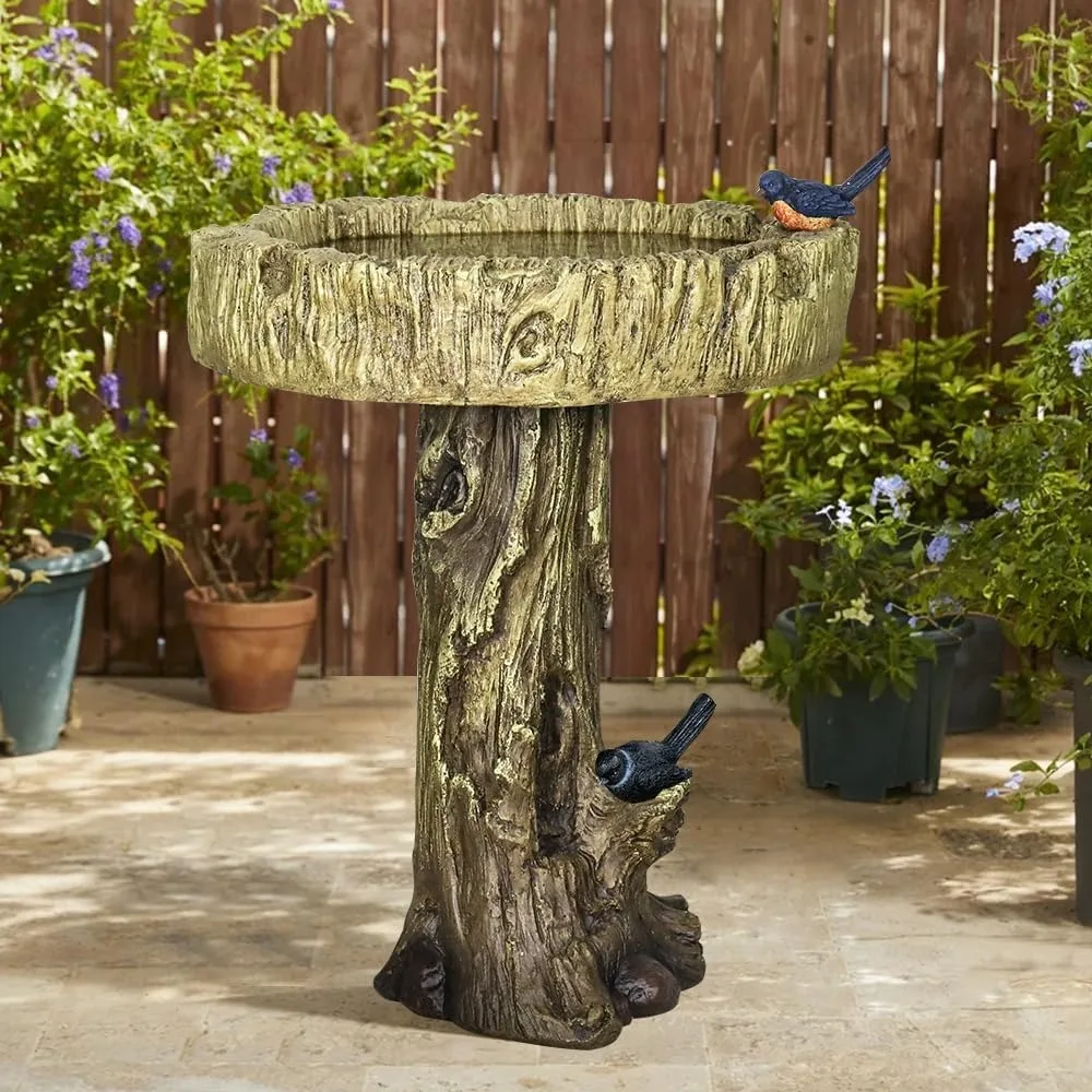 Fountain, Woodland Tree Trunk Decoration Yard Statue, Fountain