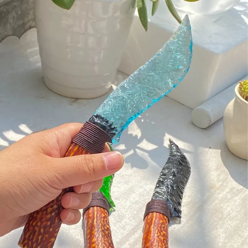 Beating stone tool finished opal obsidian glazed rough stone beating crystal knife ornament not Spring Festival crystal knife