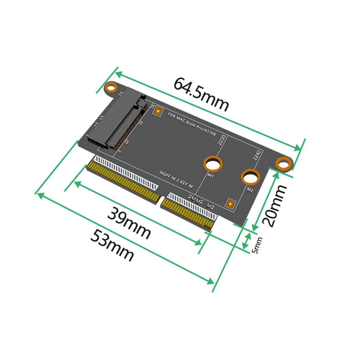 A1708 adattatore SSD NVMe PCI Express PCIE a NGFF M2 scheda adattatore SSD M.2 SSD per Apple Macbook Pro Retina 13In A1708