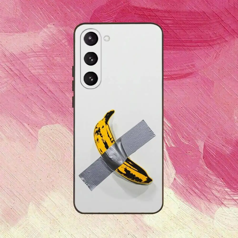 A-Andy W-Warhol Art Banana Telefoonhoesje voor Samsung Galaxy A73,A72,A71,A70,A53,A52,A51,Anderen Zachte Zwarte Cover