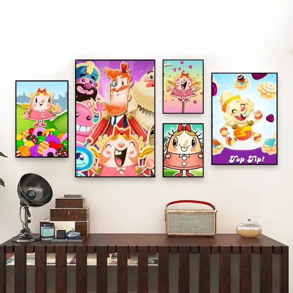 

Game C-andy C-rush Saga Poster Perfect Space Sticker Self Adhesive for Office Home Theater Wall Art Decor Fancy Gift