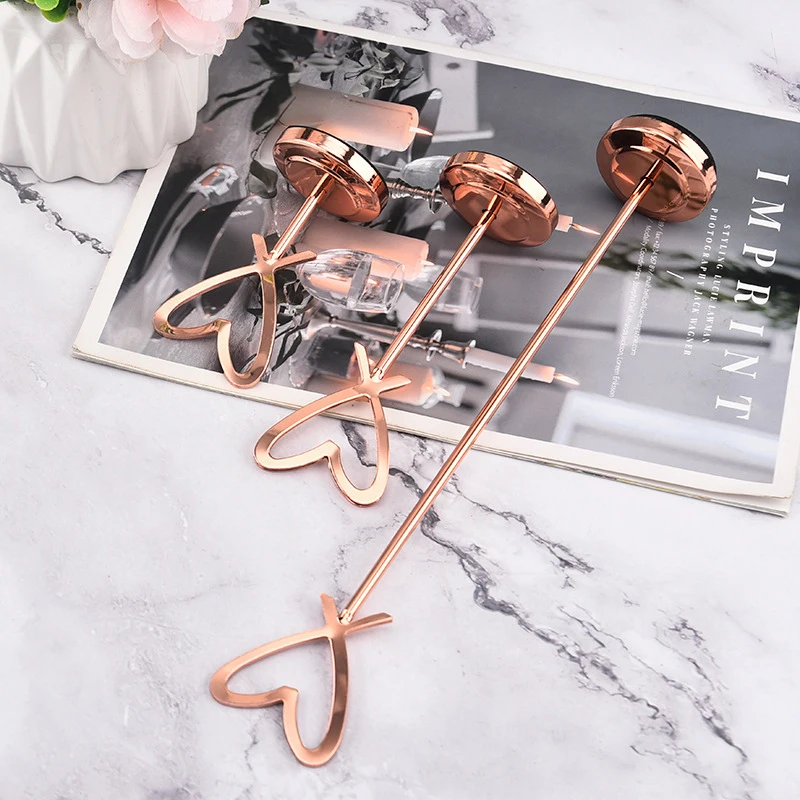 

New Stainless Steel Card Holder Heart Shape Memo Photo Stand Minimalist Metal Message Board Home Office Decor With Non-Slip Base