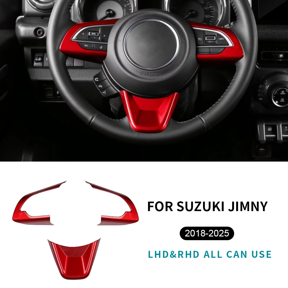 

For Suzuki Jimny JB64 JB74 2018 2019 2020 2021 2022 2023 2024 2025 Car Steering Wheel Panel Frame Protector Interior Sticker