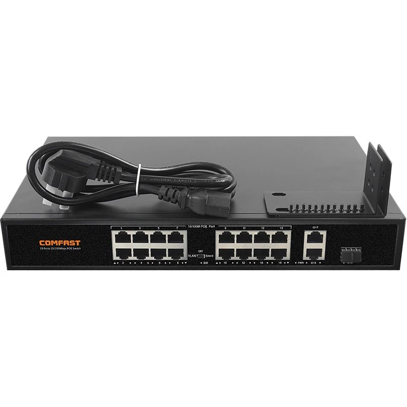 

COMFAST CF-SF1162P 19 Ports POE Ethernet Switch 8x10/100M RJ45+POE & 2x10/100M RJ-45 for Security Monitoring TCS