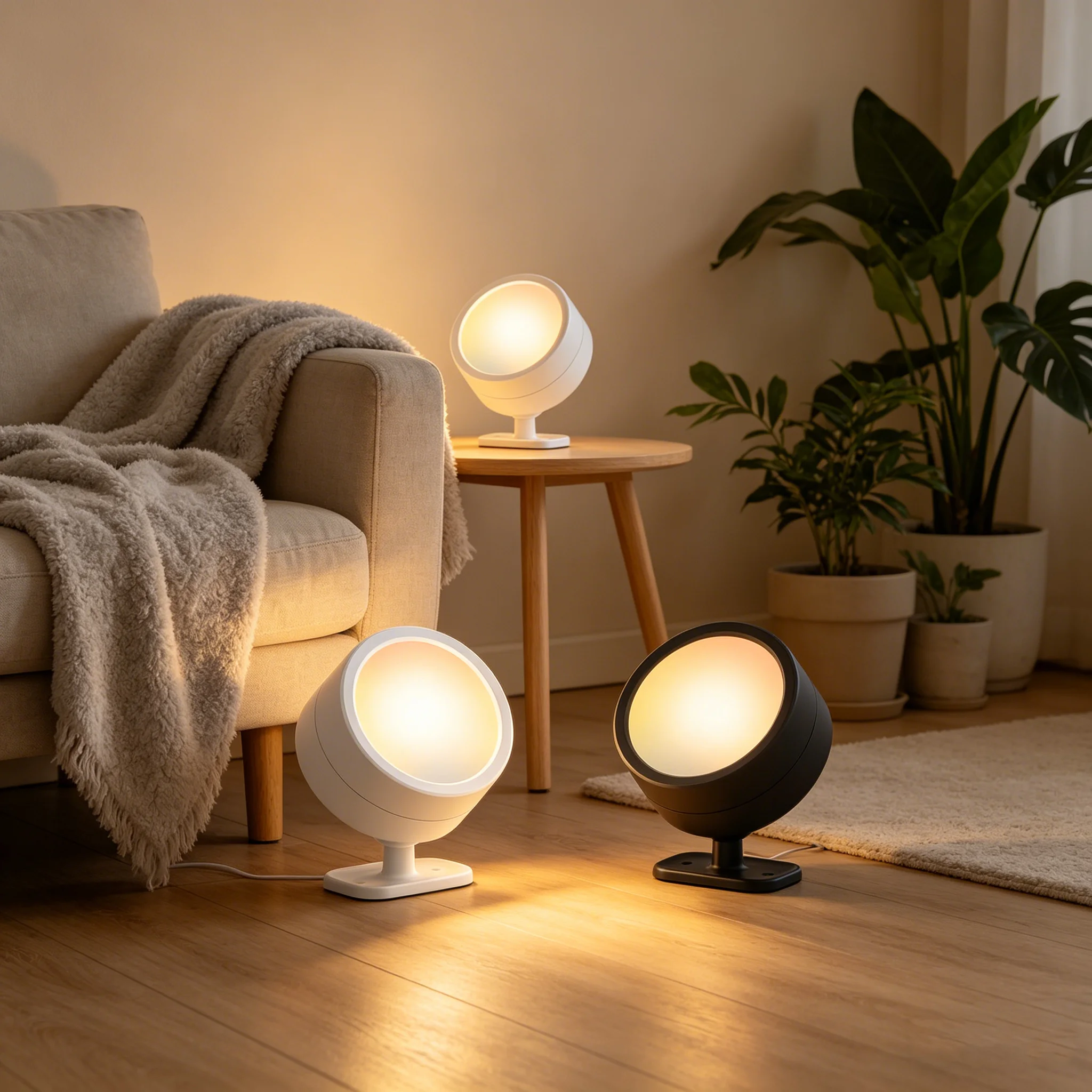 LED Night Light Wall Lamp RGB Color Changing Remote Control USB Rechargeable Adjustable Bedside Light for Bedroom Hallway