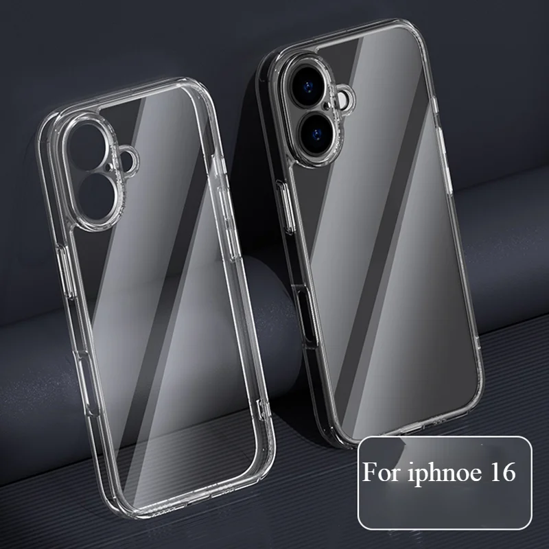 Luxury Tempered Glass Case for IPhone 16 15 14 Plus 13 12 Mini 11 Pro XS Max X XR Shockproof Clear Bumper Hard Back Cover