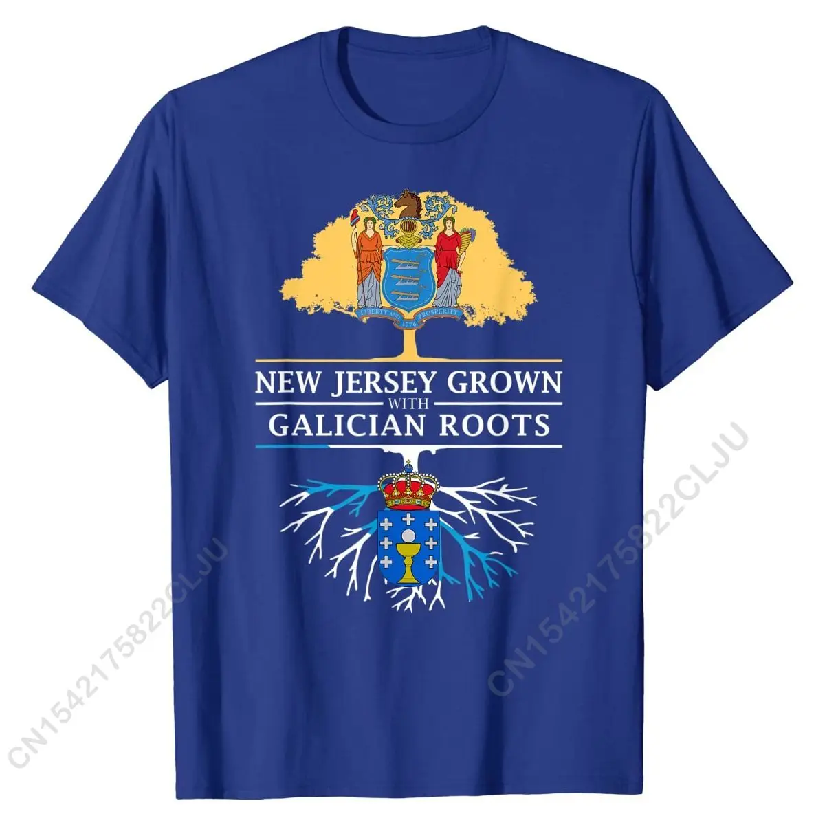 New Jersey Grown With Galician Roots - Galicia T-Shirt Men Cheap Summer Tops & Tees Cotton T Shirt Custom