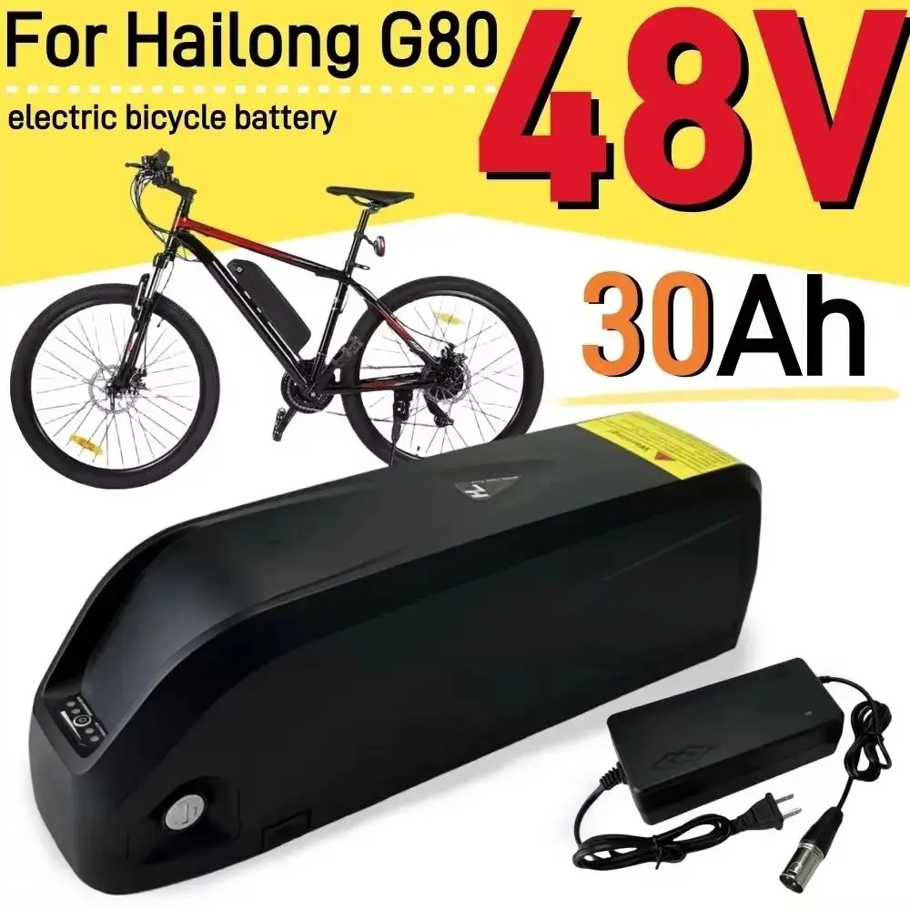 

48V 30Ah Rechargeable Electric Bicycle Battery Pack for Hailong G80 Lithium Battery 18650 with Charger