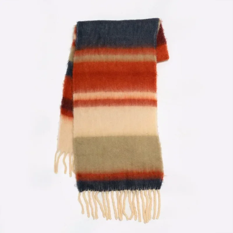 2023 Plaid Scarf For Women Winter Imitation Cashmere Scarf Warm Long Tassel Bandana Foulard Female Scarves Tassel Shawl And Wrap