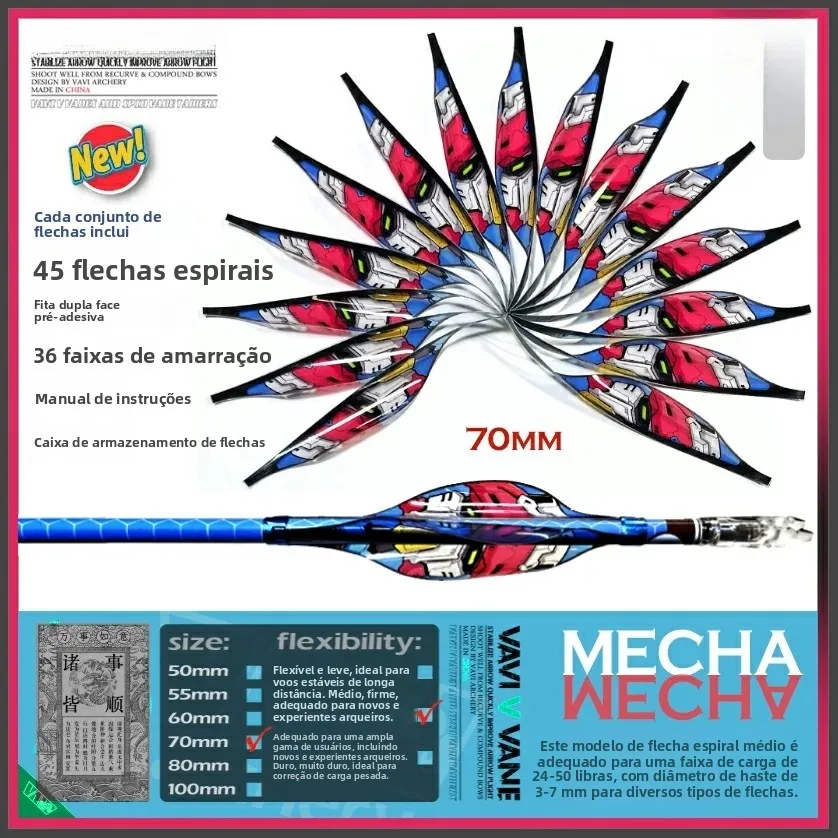 vavi-professional-competitive-spiral-arrow-feathers-archery-70mm-medium-hard-mecha-feathers-45-pieces-set-outdoor-sports-toys