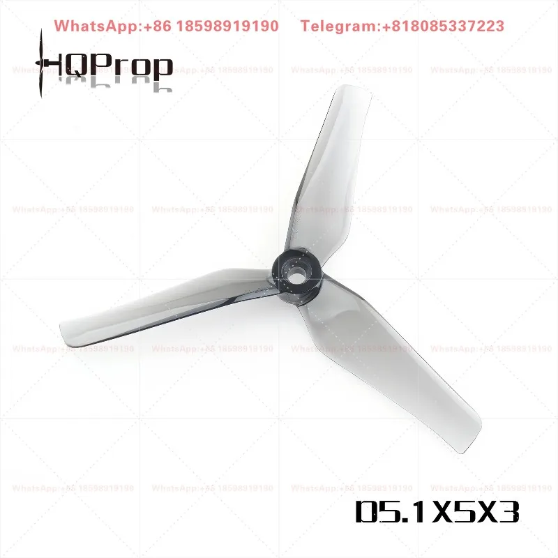 10PCS HQProp D5.1X5X3 (2 positive and 2 negative) 5.1 inch three-leaf, cross machine classic gray