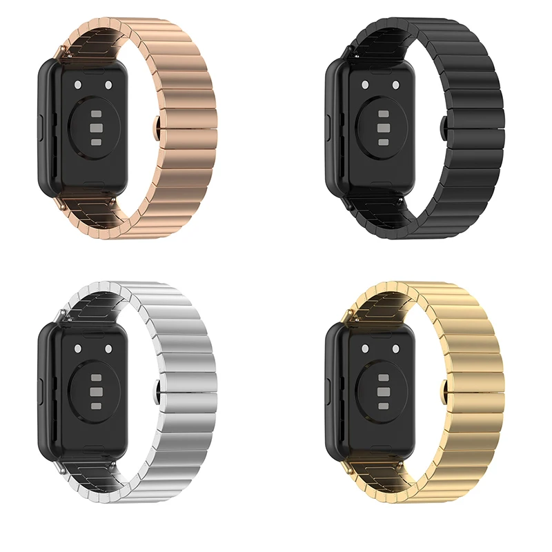 Pulseira de aço inoxidável para huawei watch fit 2, acessórios de pulseira de relógio inteligente, pulseira de metal para huawei watch fit