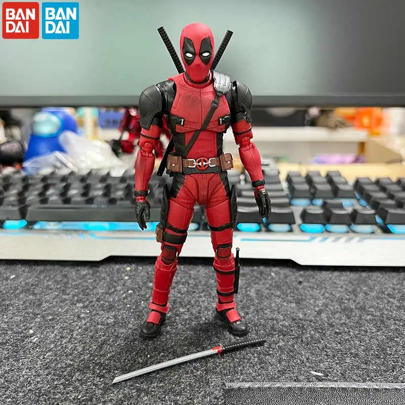 In Stock Authentic Bandai SHF Marvel Deadpool 3 Deadpool 6-inch Action Figure Model Toys Holiday Gifts