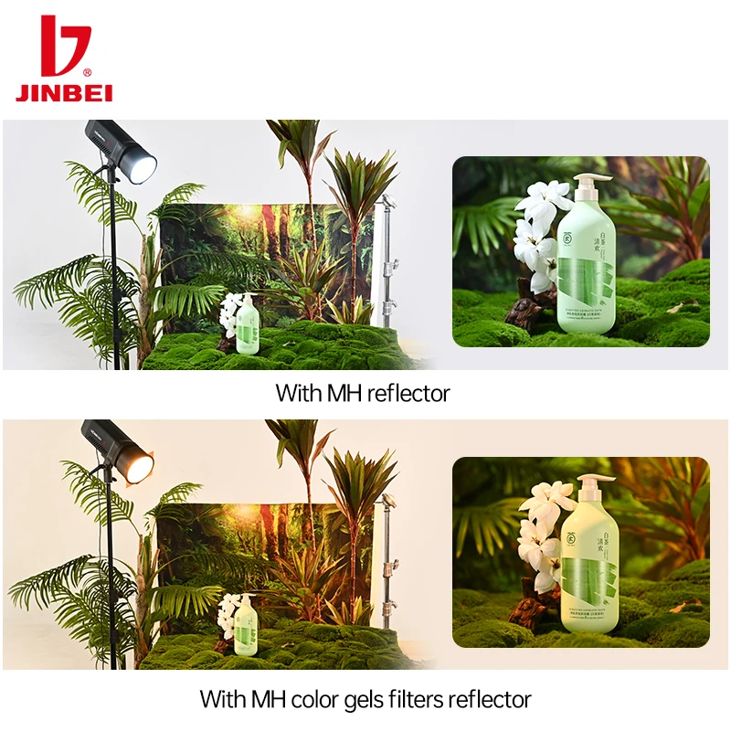 JINBEI MH جل ملون عاكس مغناطيسي ستوديو فلاش LED ضوء CTO غطاء مصباح معدات التصوير الفوتوغرافي مع حامل Bowens #6