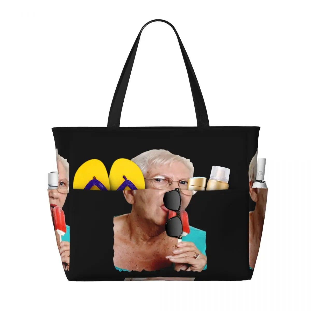 

Пляжная большая сумка для бабушки и мороженого, спортивная сумка для занятий йогой в тренажерном зале, большая большая сумка, женская дорожная сумка, сумка для фитнеса