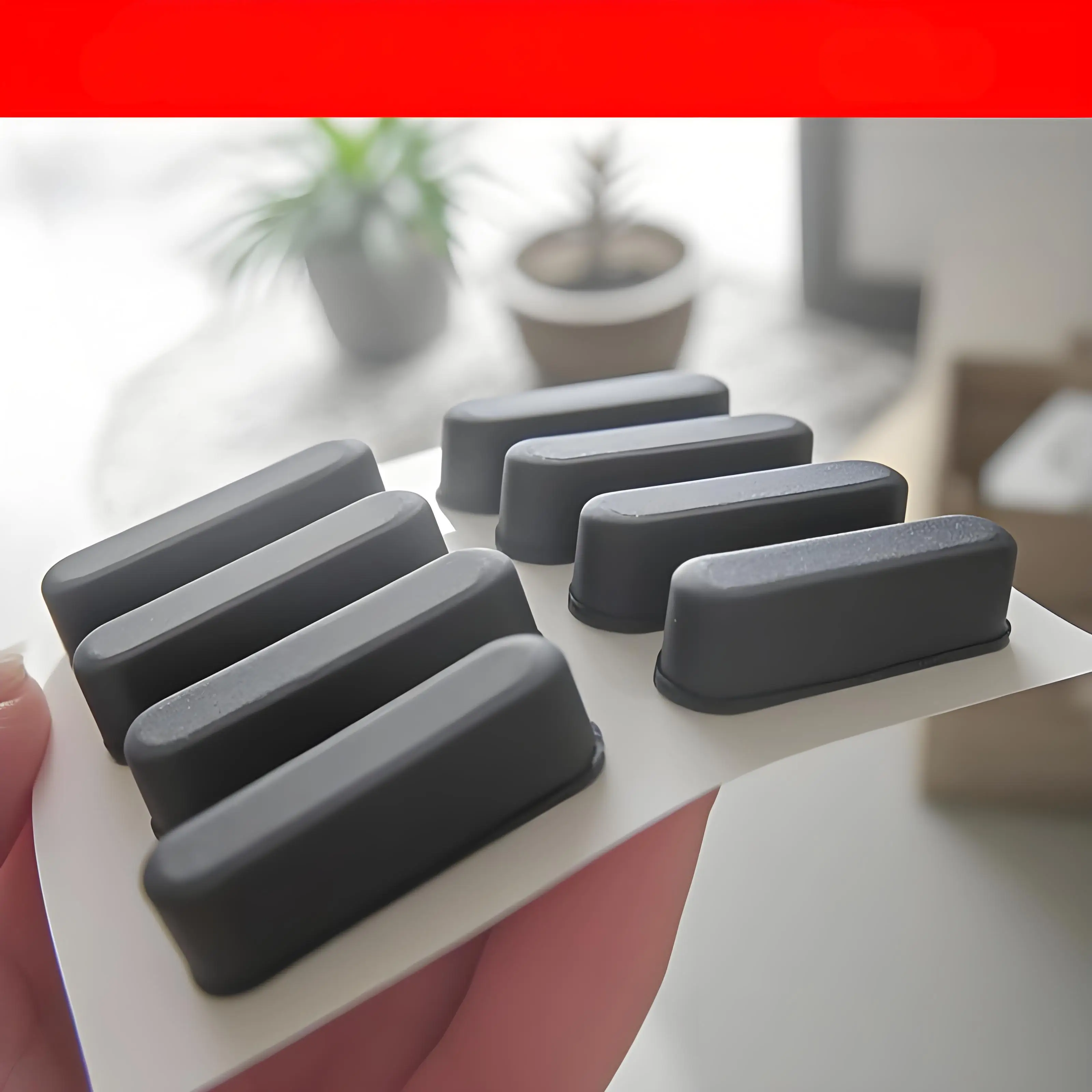 10Pcs Width 6mm Black Anti-slip Self Adhesive Silicone Rubber Oval Mat Cabinet Equipment Feet Pad  Anti-skid Pads