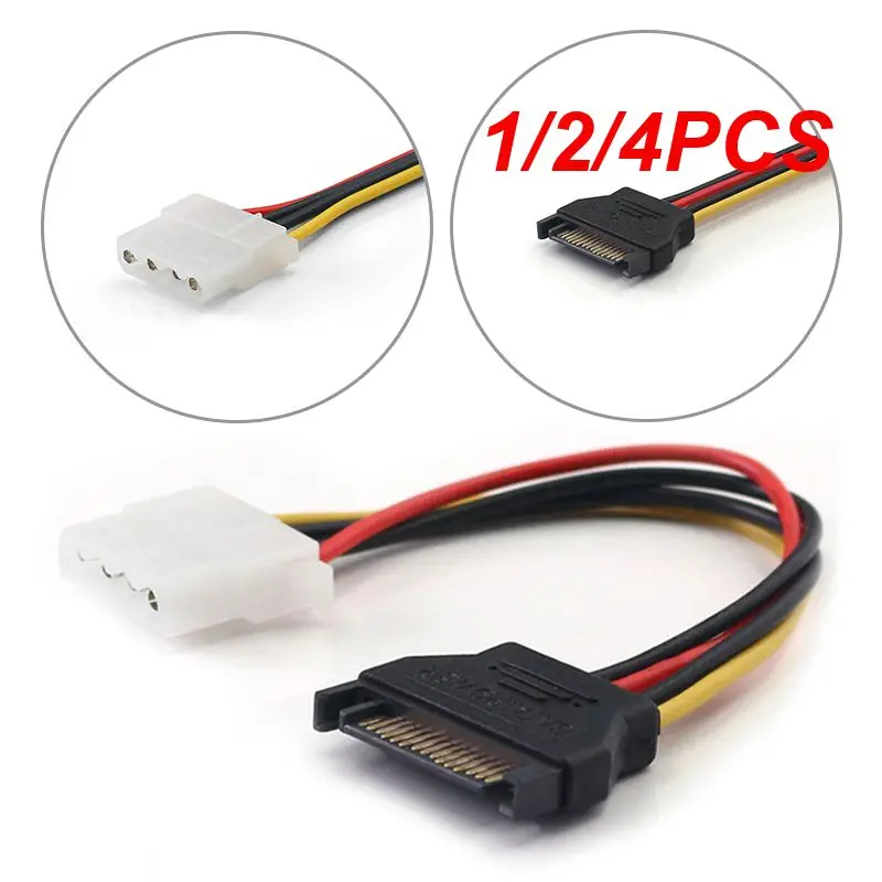 1/2/4PCS 15-Pin Sata Male To Molex Ide 4-Pin Female Adapter Extension Power Cord For Computer Optical Drive Connection Power