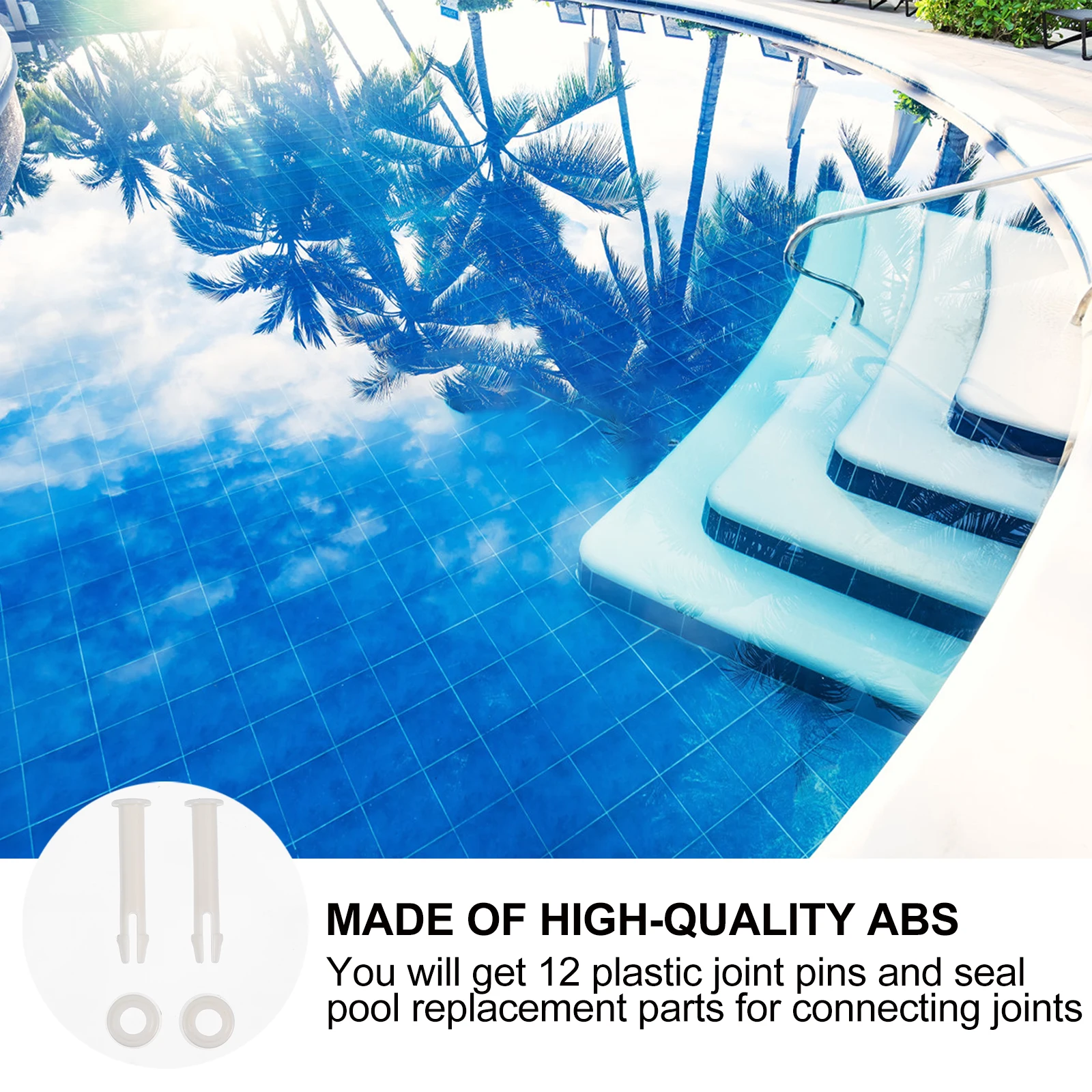

12pcs Pool Joint Pin Replacement Plastic Swimming Pool Parts Accessory Durable Joint Pin Fittings For Spa Water Therapy