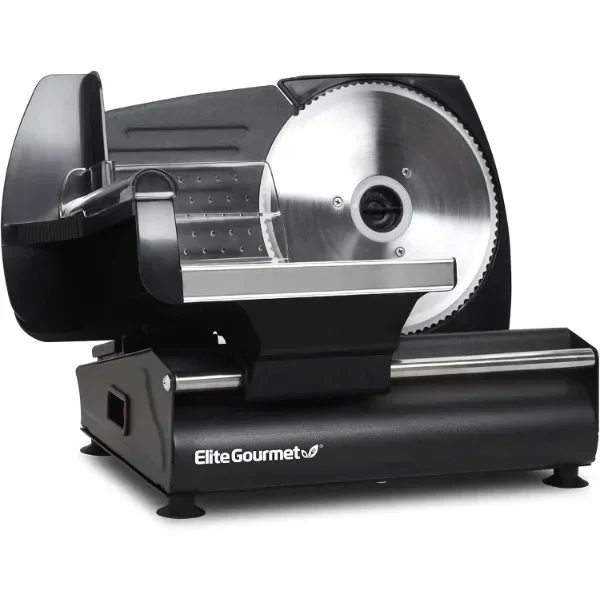 

NEW NEW Elite Gourmet EMT-625B Ultimate Precision Electric Deli Food Meat Slicer Removable Stainless Steel Blade, Adjustable Thi