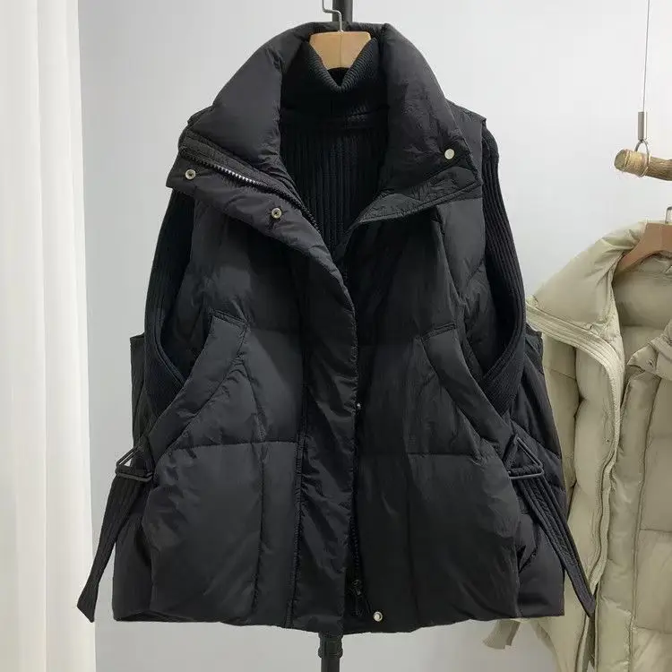 

Off-season Down Cotton Jacket and Vest for Women Wearing Fashionable Autumn and Winter 2025 New Sleeveless Shoulders