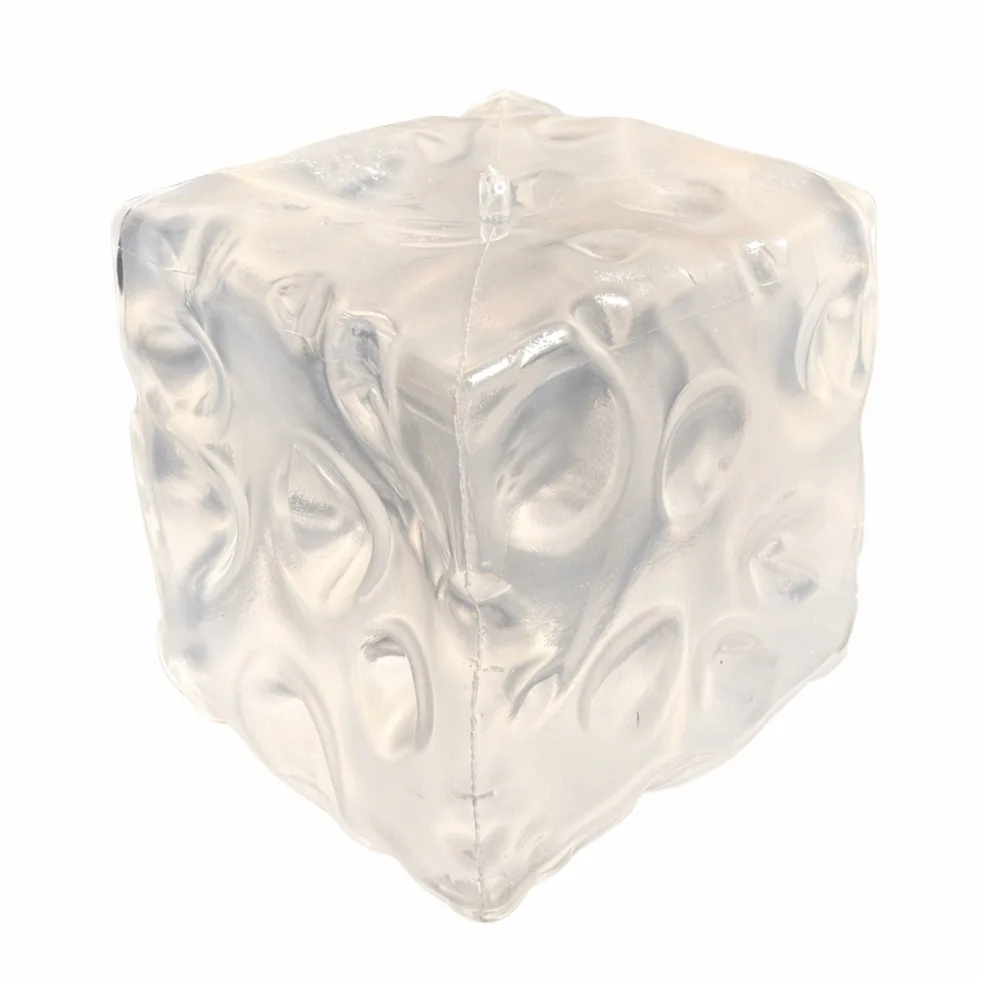 Plastic Ball Coconut Oil Cheese Squishy Toy Super Soft Square Cheese Cube Ball Pinch 7.5cm Sensory Fidget Ball Desk Toy