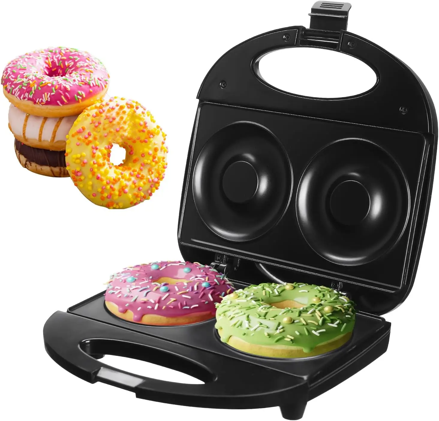 

Mini Donut Maker，10cm Mini donut machine，Mini Donut Maker Machine Doughnut Maker,2 Extra Large 4-inch Donuts