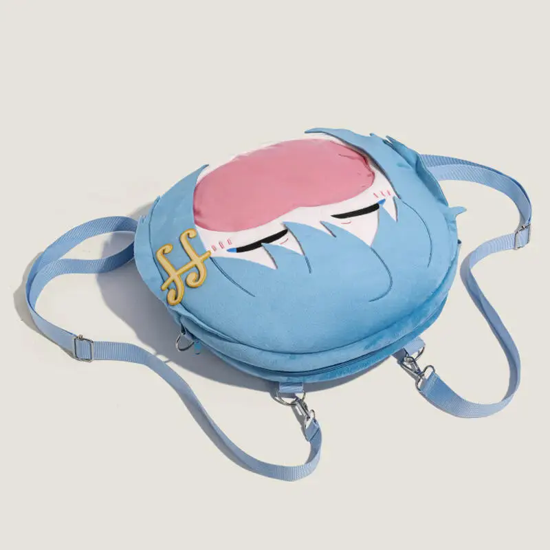 35Cm Puella Magi Madoka Magica Miki Sayaka Facial Embroidery Plush Zipper Backpack Adjustable Straps Traveling Use Holiday Gifts
