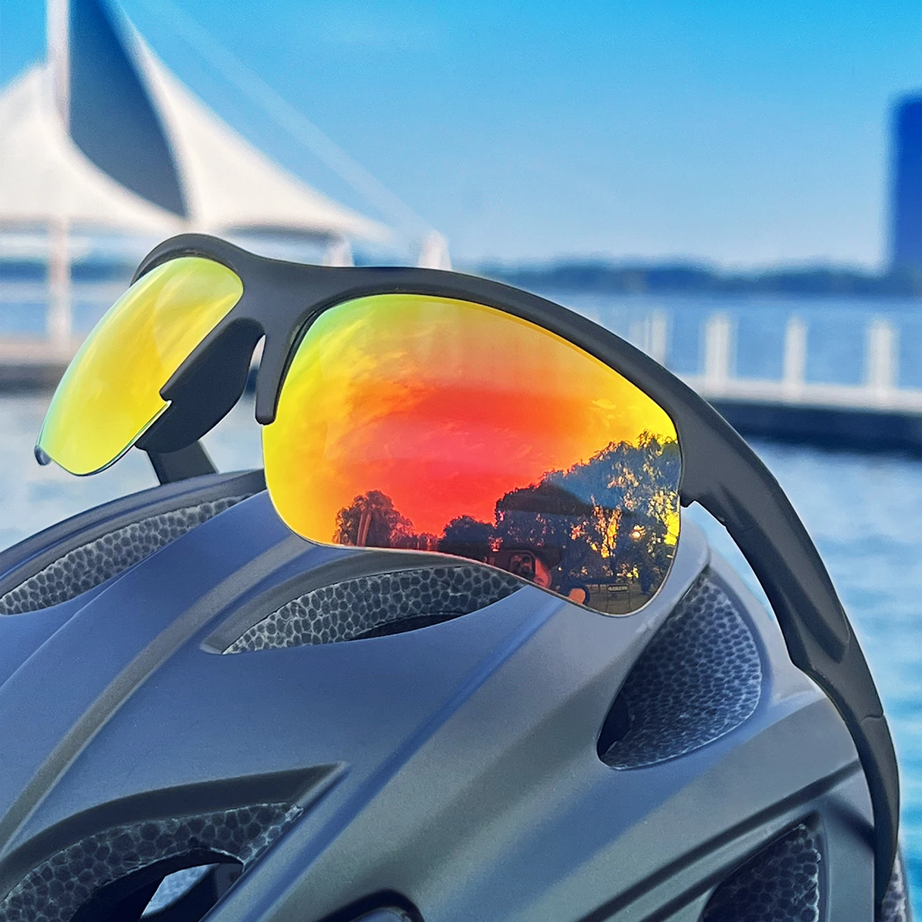 Trendige Unisex-Outdoor-Sonnenbrille zum Radfahren, MTB, Fahrrad, Sport, Camping, Wandern, Fahren – bunte, atmungsaktive UV400-Brille