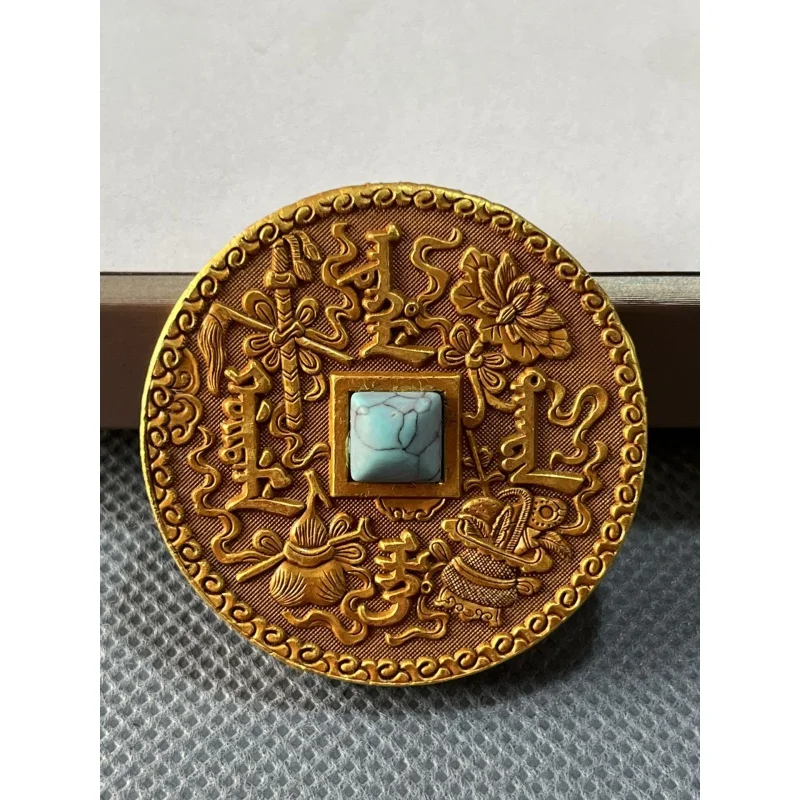 Long Lasting Peace and Stability Qing Dynasty Qianlong 25 Years Qianlong Imperial Blessing Gilding Court Reward Copper Coins Fac